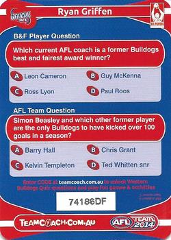 2014 Team Zone AFL Team - Best & Fairest Quiz (Herald Sun) #18 Ryan Griffen Back